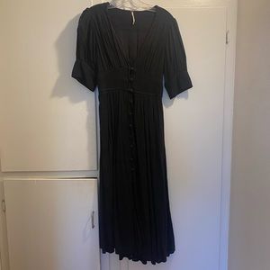 Free People Black Midi Dress